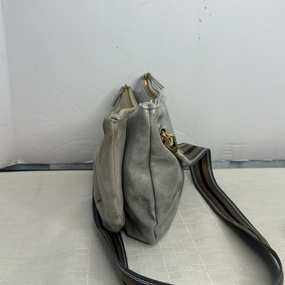 Anthropologie grey/ silver Leather Crossbody Bag - with Free wallet. - Picture 2 of 15